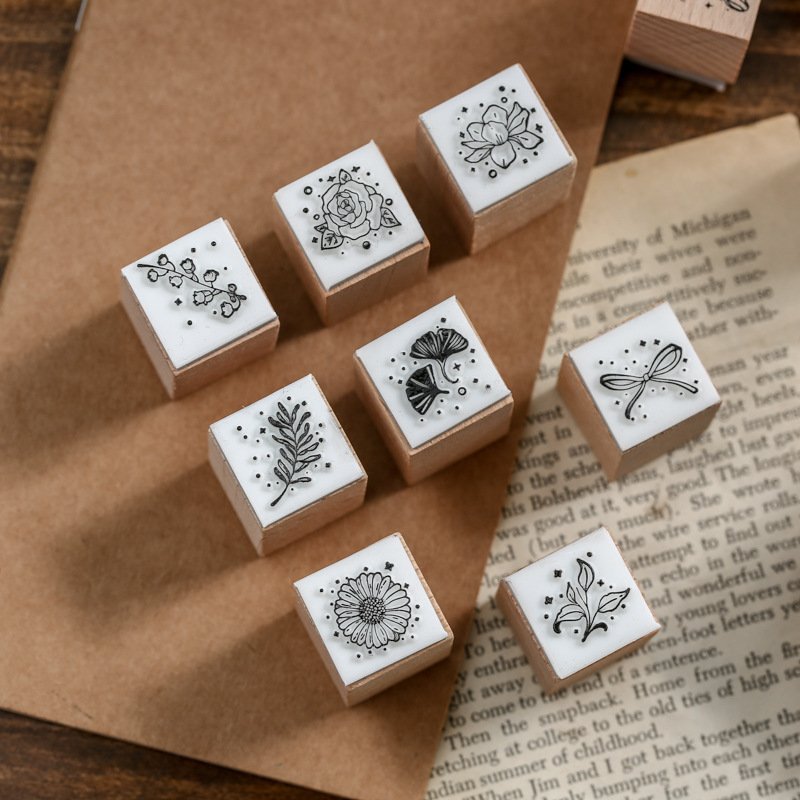 Universal Manufacturer Ink Quality ODM Promotional Self-Inking Stamp Grain Pattern Anti-stick Vintage Logo Custom Wood Stamp