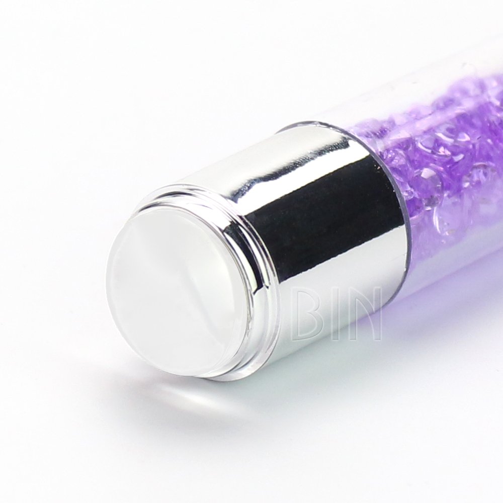 BIN Double 2 in 1 Nail Stamper Silicone Stamp Head White Clear Jelly Stamp Rhinestone Pen Shape for Manicure Nail Art