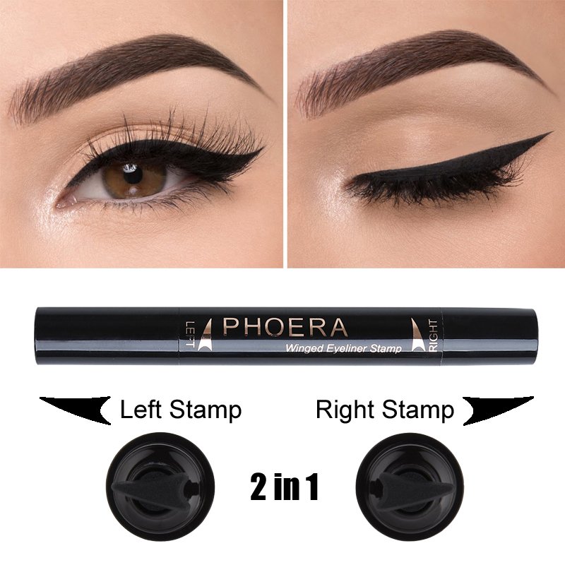 PHOERA Dual-ended Winged Eyeliner Stamp Waterproof Eyeliner Winged Long Lasting Liquid Eye Liner Pen