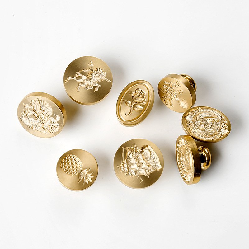 European retro relief series - Solid brass embossed stamp metal head manufacturer wholesale