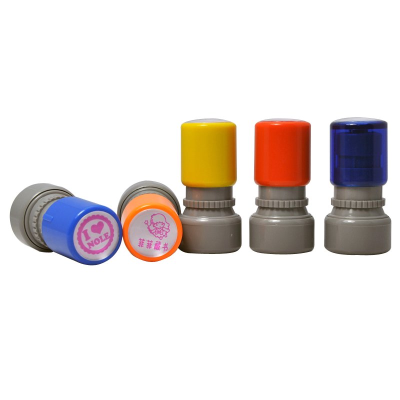 HA23 Round Pre Inked Teacher Stamps Clear Custom Flash Stamp Handle Stamper