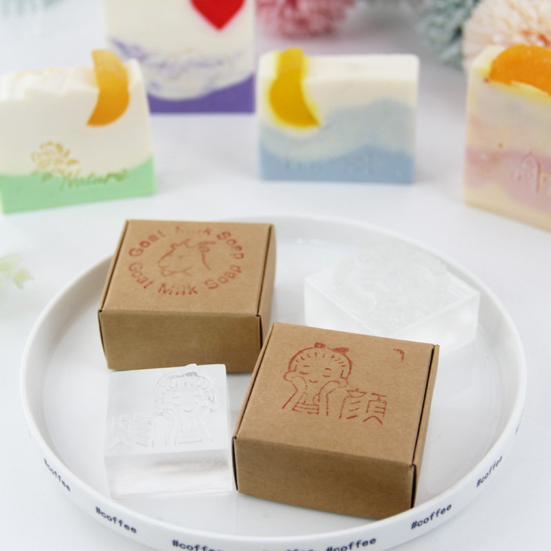 High Quality Transparent Acrylic Soap Stamp Custom Logo Waterproof Soap Stamps
