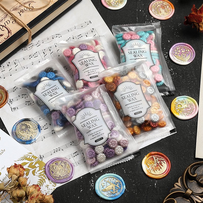 Wholesale Bag packing Sunflower Shape Sealing Wax Granule Beads for Embellishment of Card Envelope Wedding Invitation