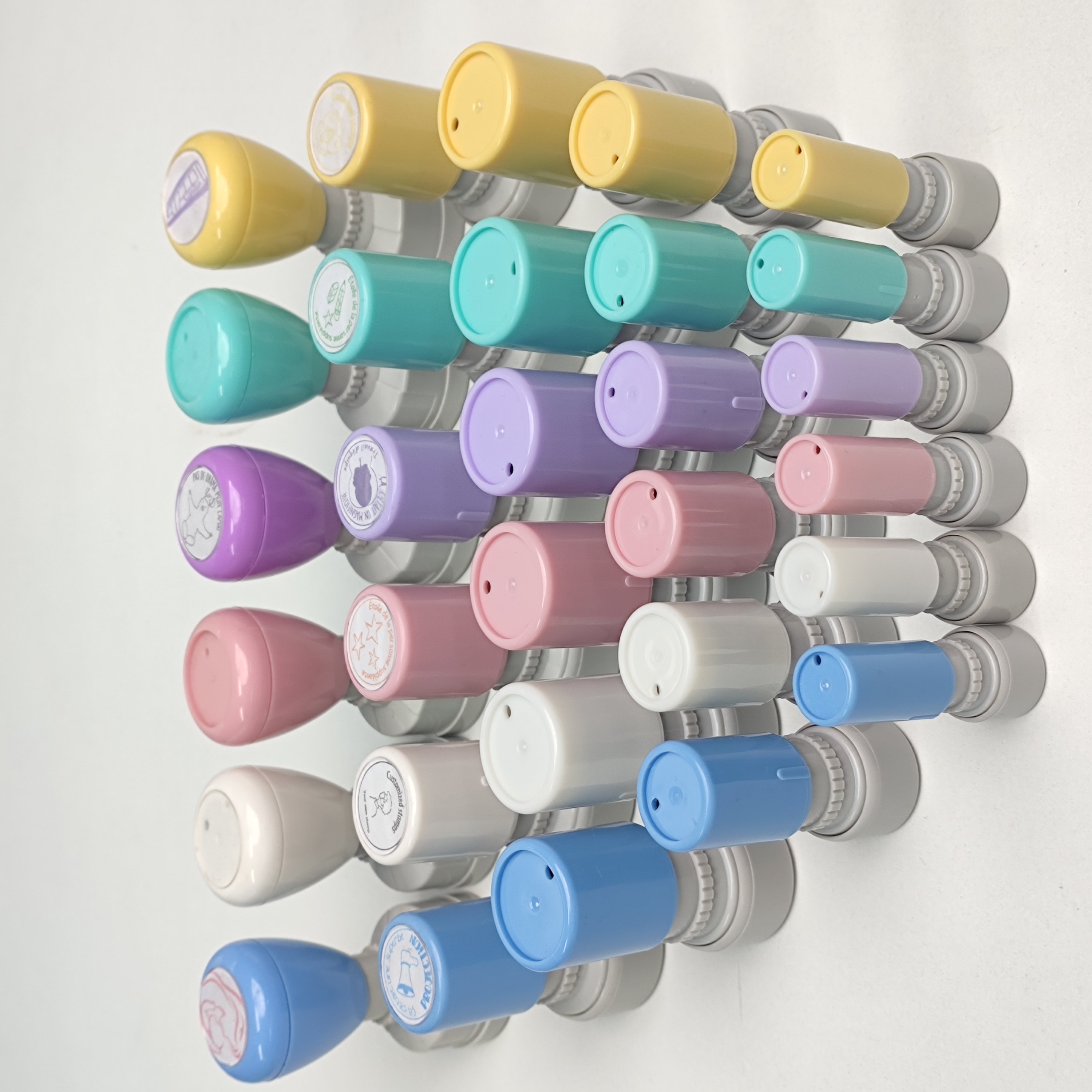 Color Office Seal Stationery Plastic Ink Seal Self Inking Stamp Teacher Reward Flash Stamps