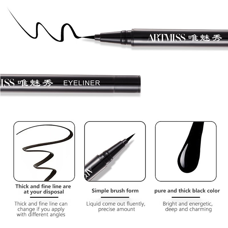 Cosmetics Supplier Black Liquid stamp eyeliner pen sticker