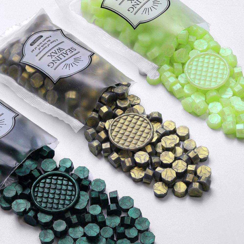 Octagonal Aurora Stamp Sealing Wax Beads/with Colorful Sparkling Powder/seal manufacturers/decoration