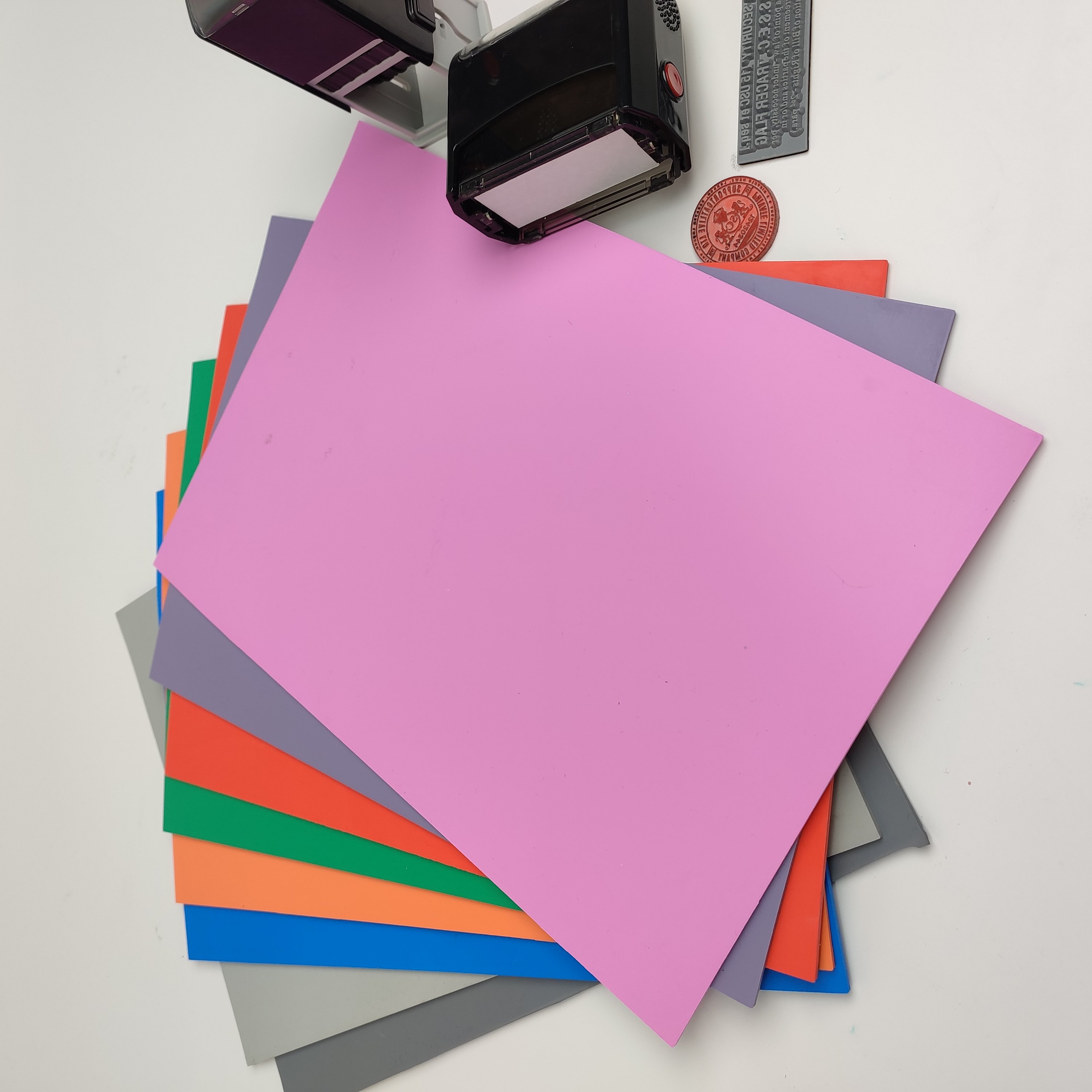 Different Colors Laser Rubber Stamp Ink Pads Laser Engraving Rubber Sheet for Self Inking Stamp