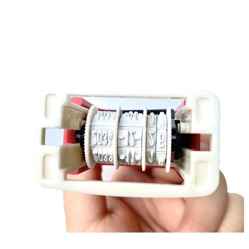Customization French Spain English Date Rubber Personalized Digit Roller Time Date Stamp Plastic Self-ink Date Stamp