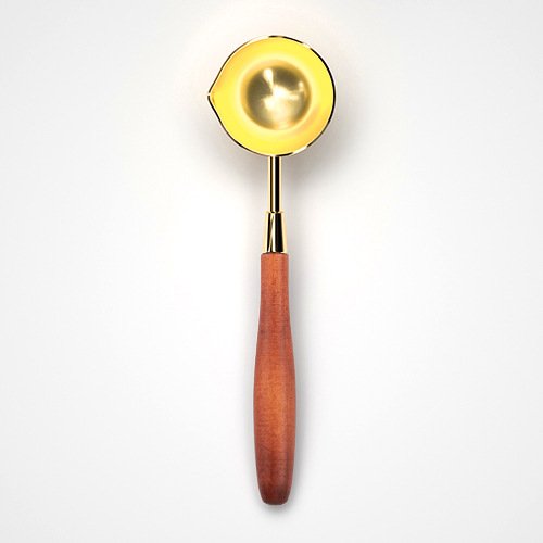 Wax Sealing Melting Spoon, Maple Wooden Handle Gold Spoon for Wax Seal Stamp,Art Craft,Wax Seal Holder for Letter Envelope