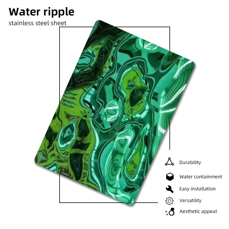 Wall Panels Decorative Interior Wall Ceiling 304 Stainless Steel Price Per Kg Water Ripple Stainless Steel Sheet