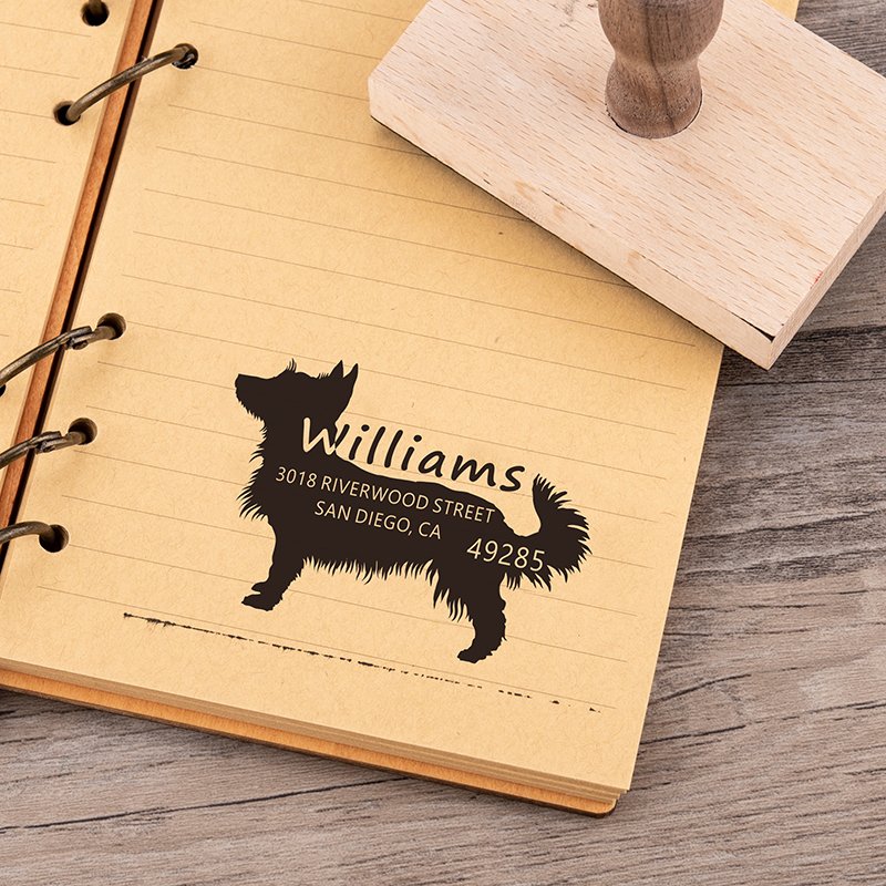 Custom Logo Stamp Personalized Wood Wooden Name Address Card Packaged in Cardboard Paper Bag Customized Ink Rubber Office Stamps