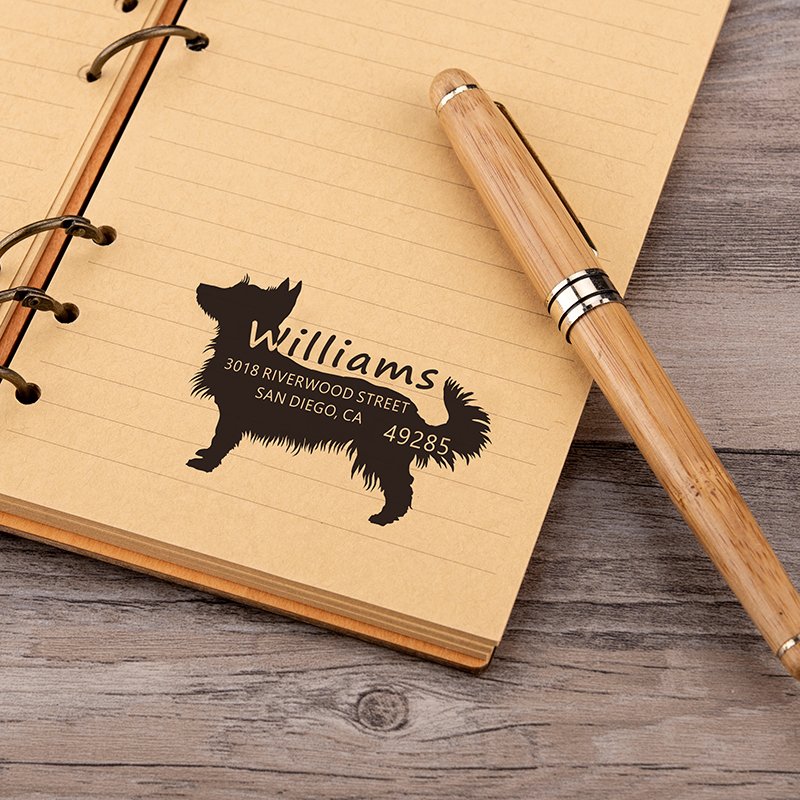 Custom Logo Stamp Personalized Wood Wooden Name Address Card Packaged in Cardboard Paper Bag Customized Ink Rubber Office Stamps