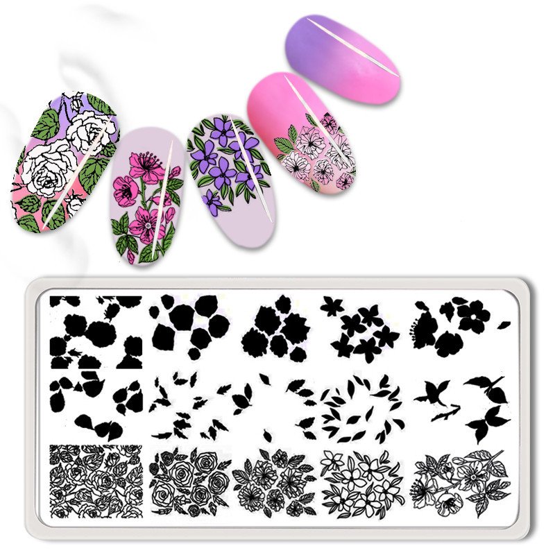 Butterfly pattern fashion 22 kinds design 6*12 square nail stamp plate