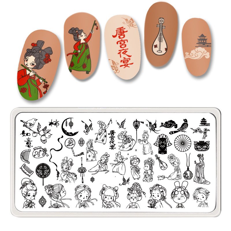 Butterfly pattern fashion 22 kinds design 6*12 square nail stamp plate