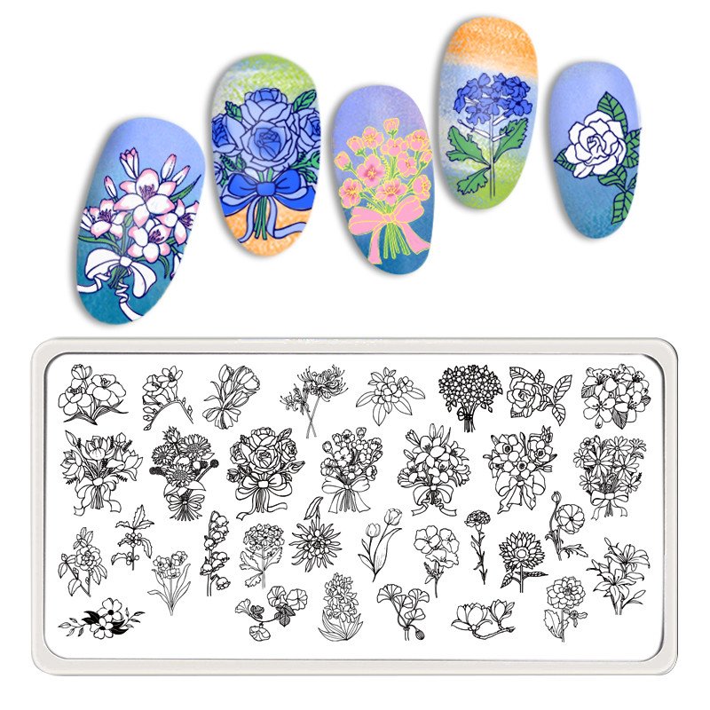 Butterfly pattern fashion 22 kinds design 6*12 square nail stamp plate