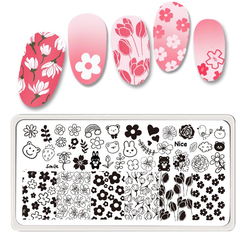 Butterfly pattern fashion 22 kinds design 6*12 square nail stamp plate