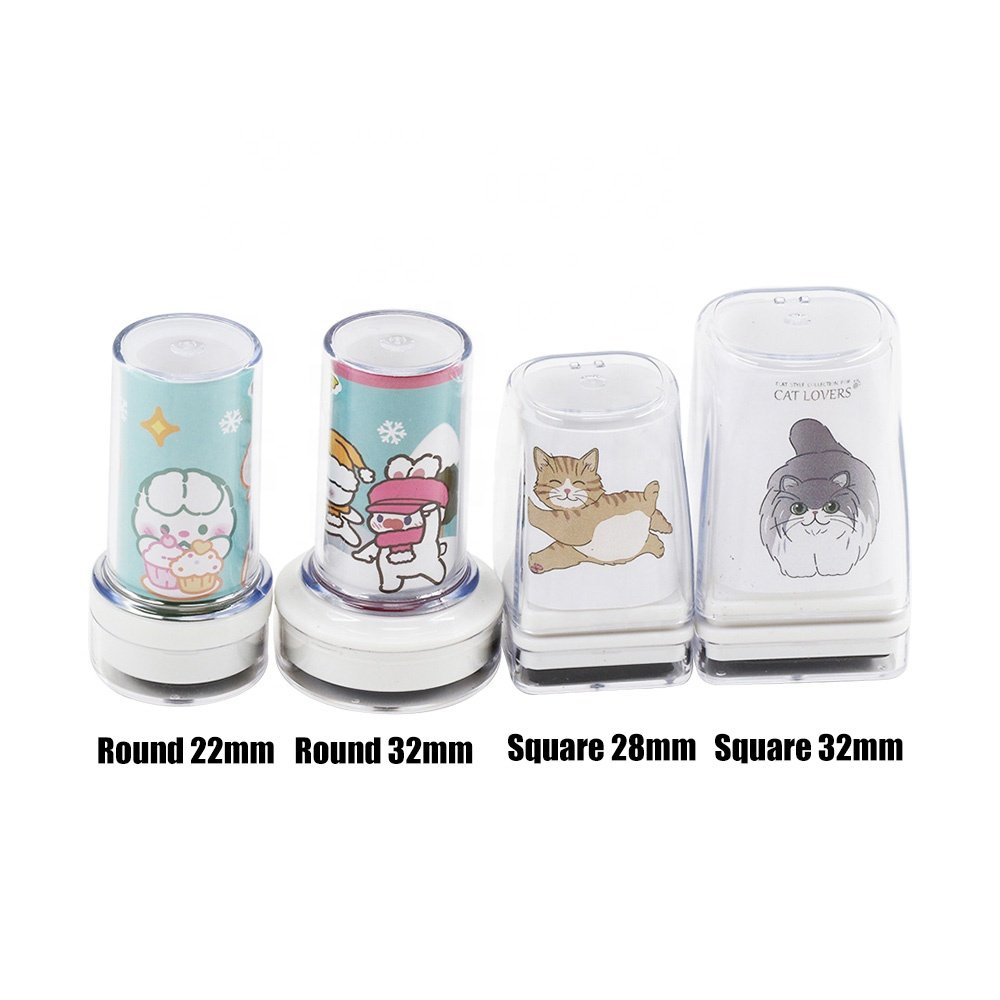 Transparent handle mini QC PASS 7mm pad flash stamp blank material for signature logo custom name stamp making