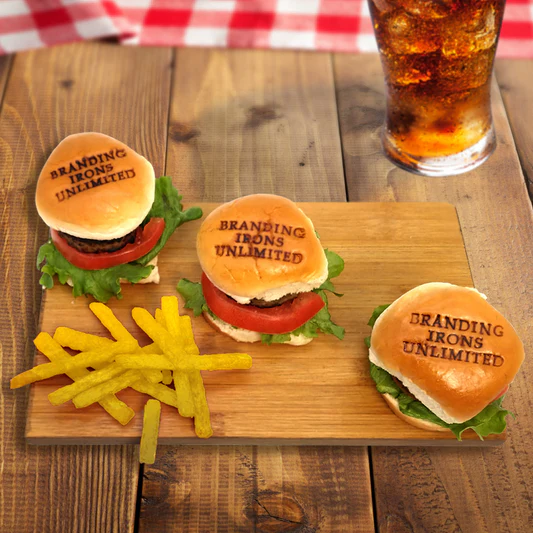 wedding burger coconut cafe barbecue cook bakery food coconut brass logo stamp Customized Personalize chef kitchen Tools