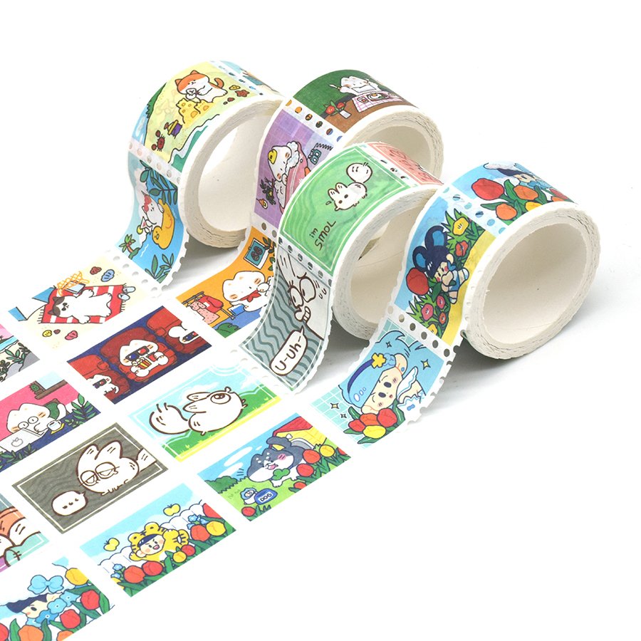 Washi Tapes Set Vintage Stamp Stickers Roll Retro Decorative Paper Stickers for DIY Arts Crafts