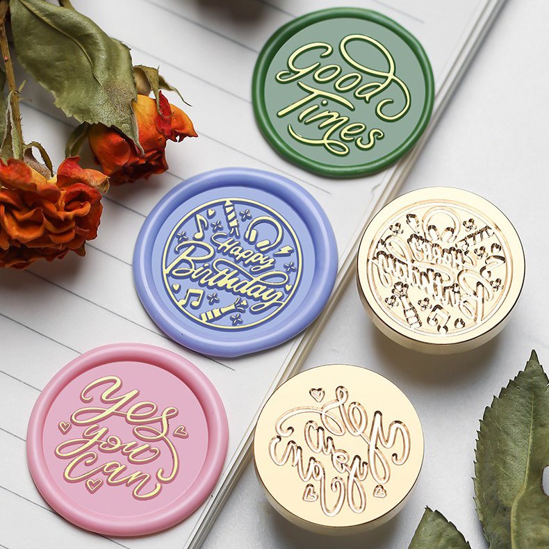 Wax Sealing Stamp DIY Materials Stamps for Wax Sealing Beads 2.5cm Brassed Scrapbooking Tools for Wedding Invitations