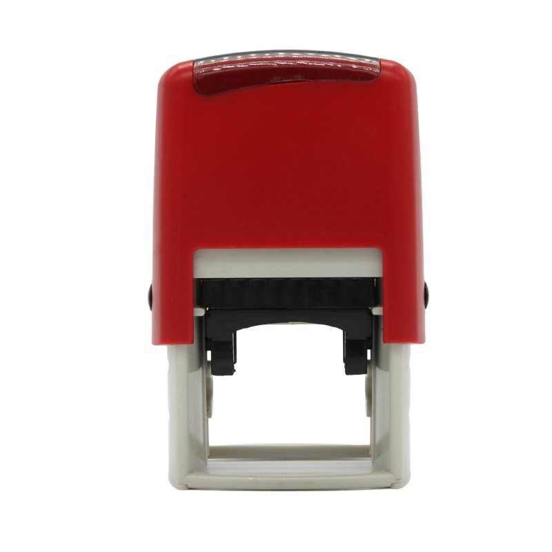 Hot sale red case plastic self-inking round plastic teacher stamp office clear self-inking rubber stamp