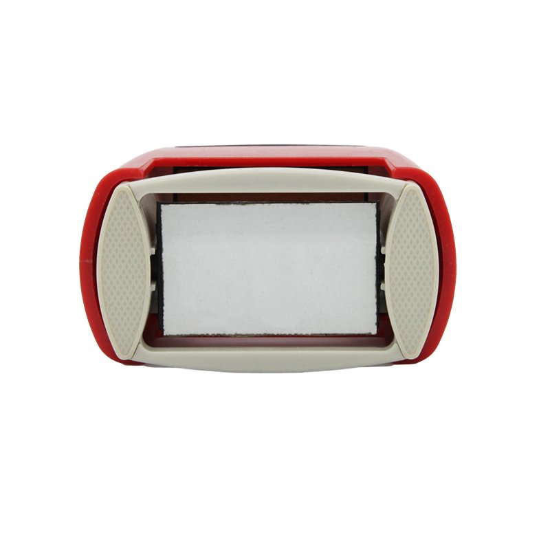 Hot sale red case plastic self-inking round plastic teacher stamp office clear self-inking rubber stamp