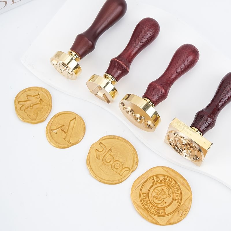 Custom Wax Seal Stamp Antique Wooden Handle Embossing Wax Seal Stamp
