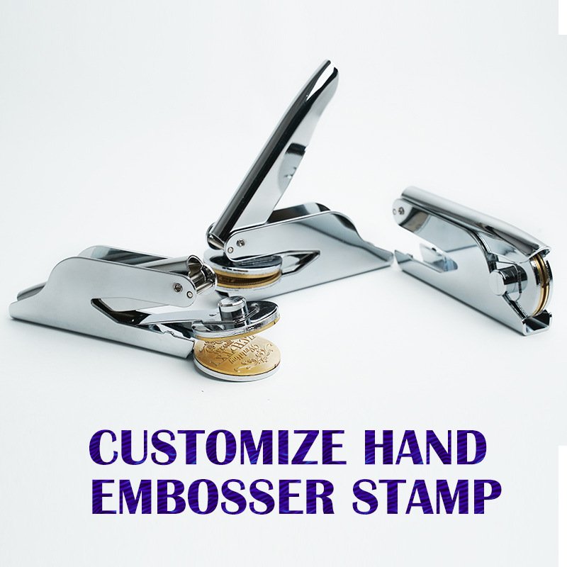 Dropshipping Custom Metal Round 40mm Embosser Seal Stamp Company Notary Embossed Stamps