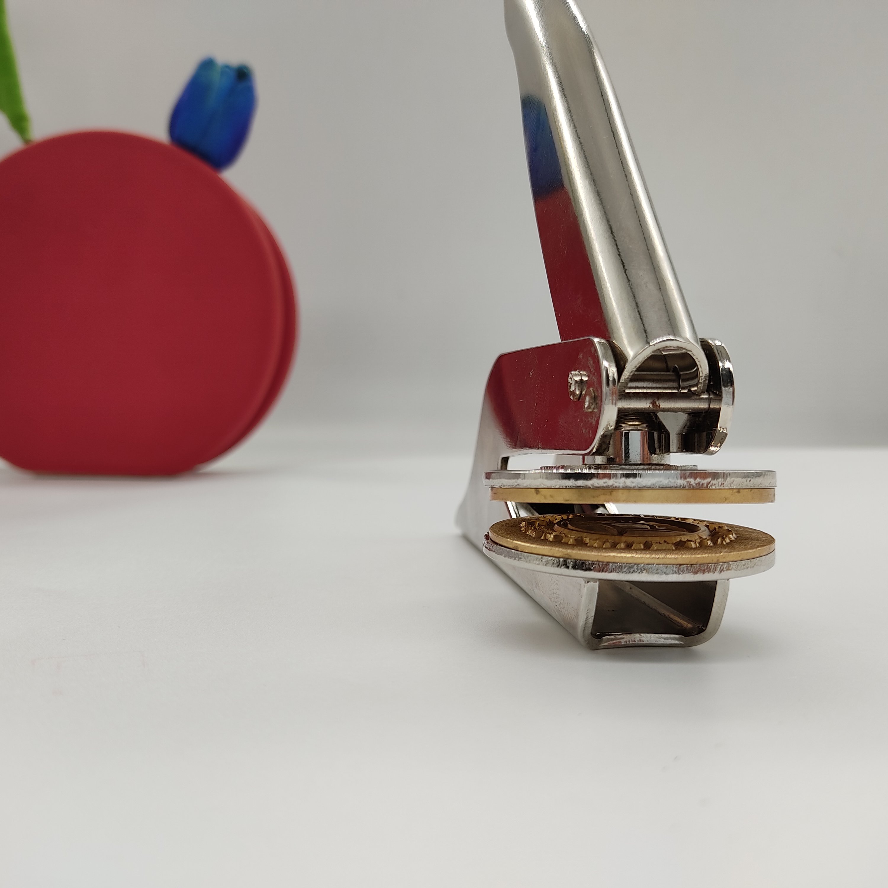 Dropshipping Custom Metal Round 40mm Embosser Seal Stamp Company Notary Embossed Stamps