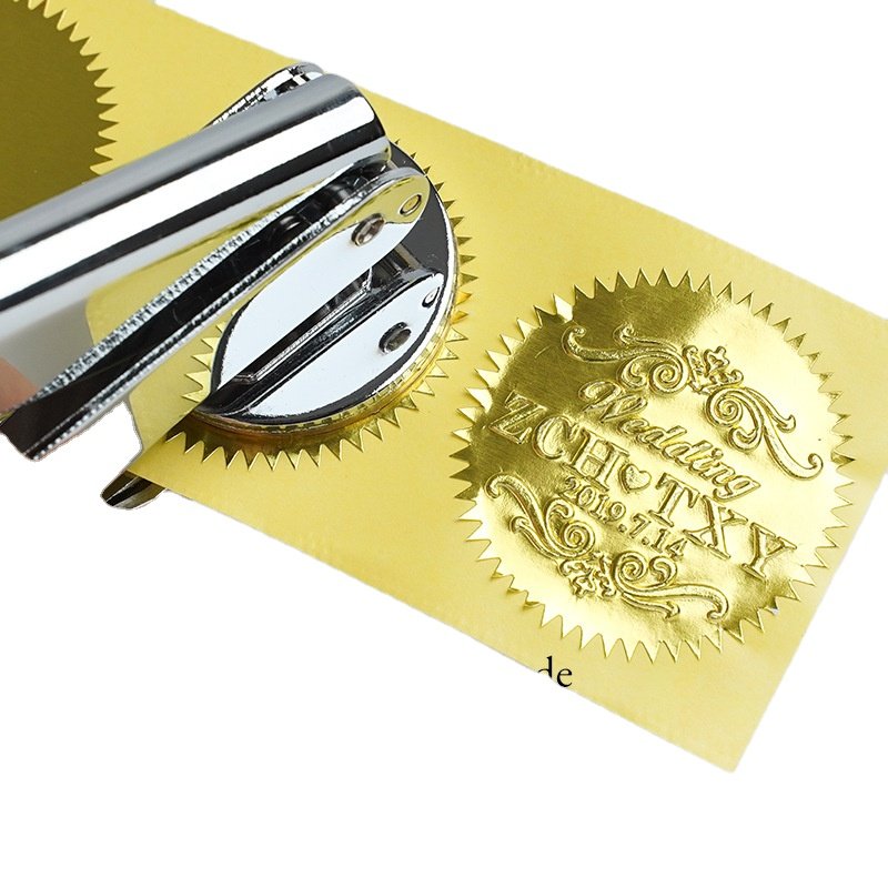 Dropshipping Custom Metal Round 40mm Embosser Seal Stamp Company Notary Embossed Stamps