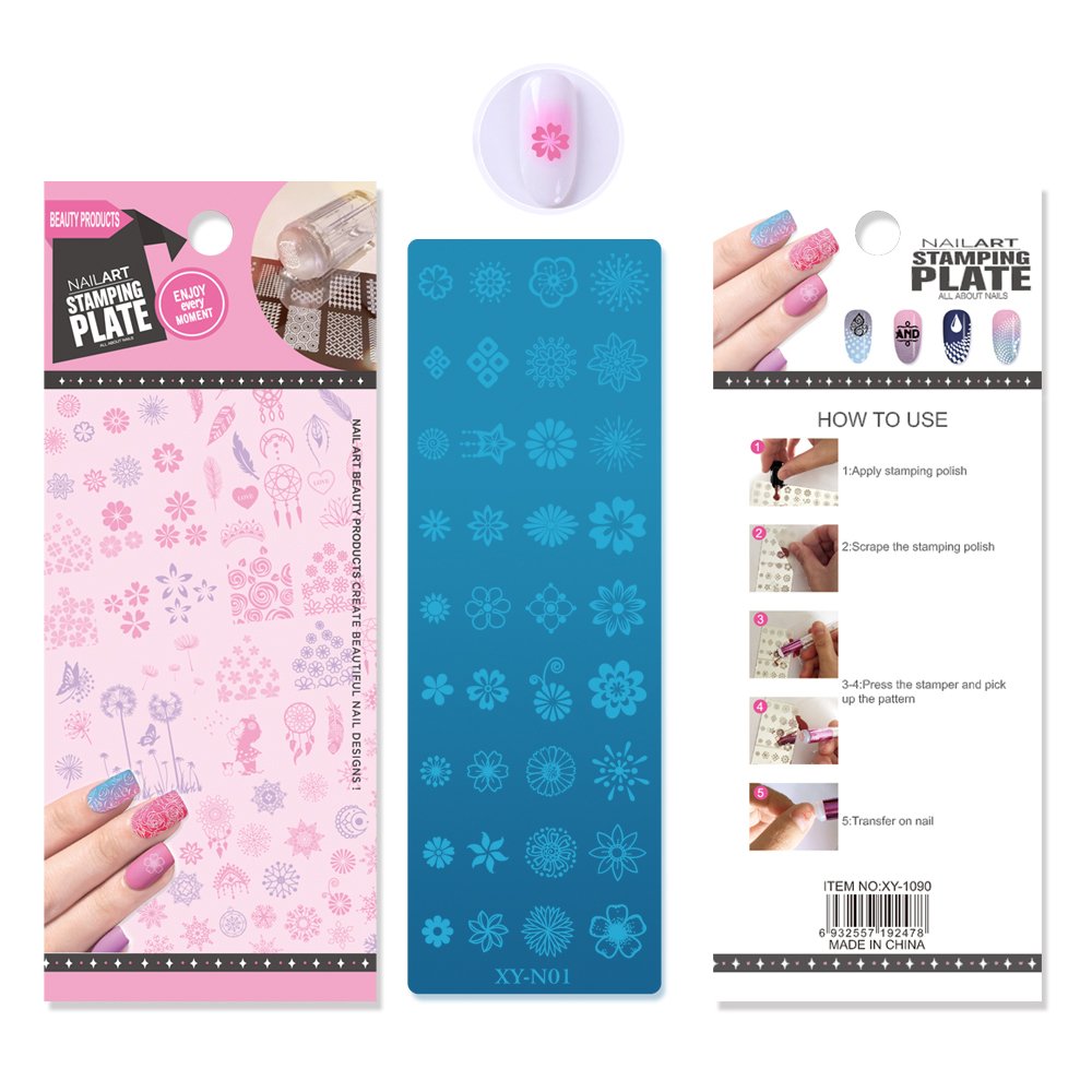 Custom 4x12cm Magic Color Nail Stamper Rhinestone Jelly Silicone Stamp French Nails Manicuring Kits OEM ODM Nail Stamping Plate