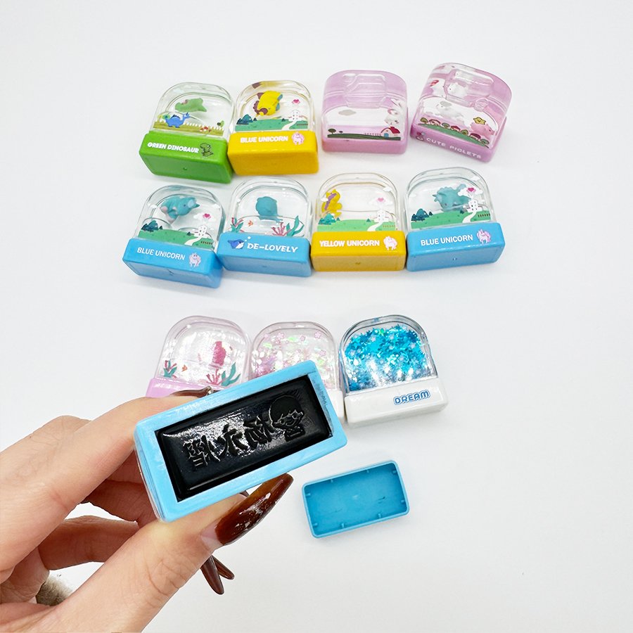 Water World Flash Stamp kid cute Animal Cartoon fun Name Clothes Signature Toy Name Stamp for Clothing Kids