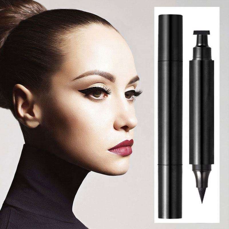 High liquid eyeliner container double side eyeliner pen with stamp empty pen packaging for eyeliner
