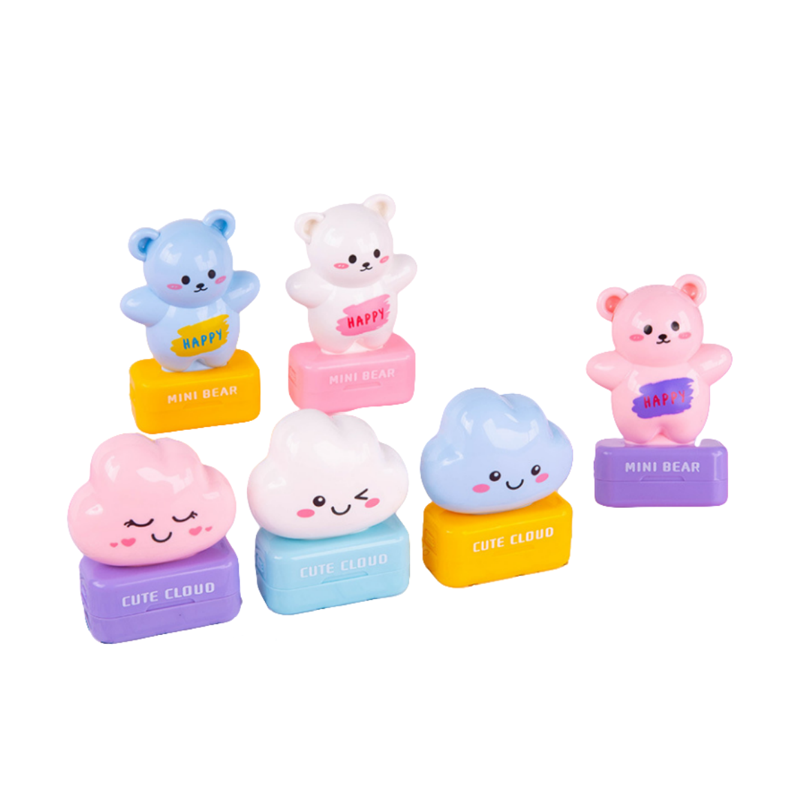 New Bear Name Stamp Kindergarten Baby Name Waterproof Stamp Fastener Cartoon Clothes Flash Stamp For Children