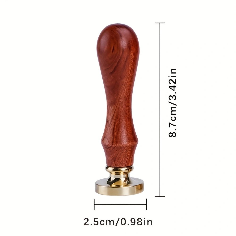 Stamp Head Multipurpose DIY Seal Head Wood Handle with Metal Stamp Seal Head Envelope Decorative for Wedding Invitations