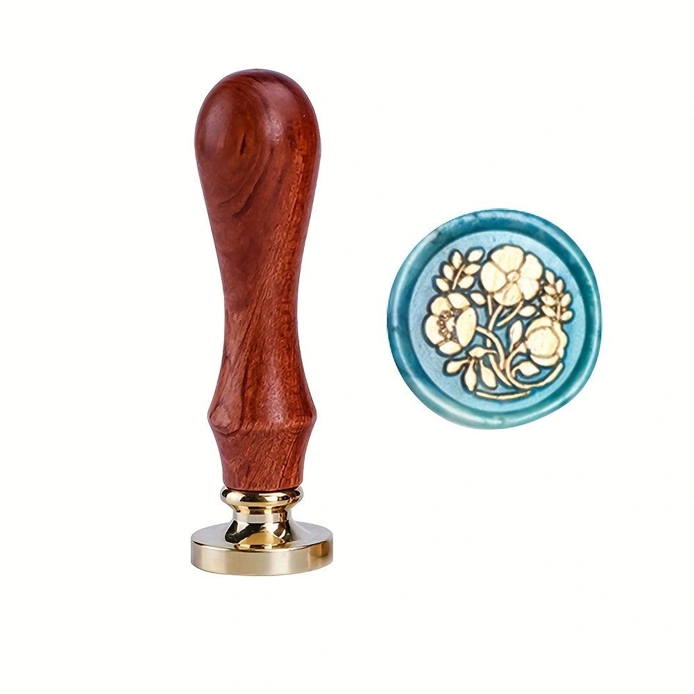 Stamp Head Multipurpose DIY Seal Head Wood Handle with Metal Stamp Seal Head Envelope Decorative for Wedding Invitations
