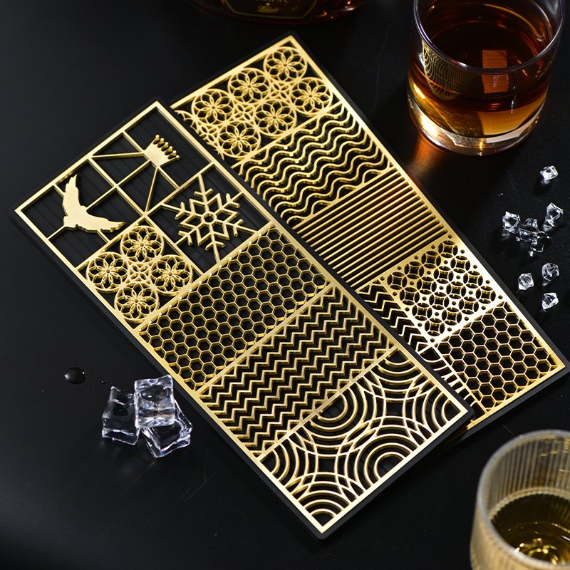 Ice Designer Tray Custom Ice Cube Stamp Cocktails Ice Molds Bartender Accessoriesfor Whiskey Bourbon Cocktails