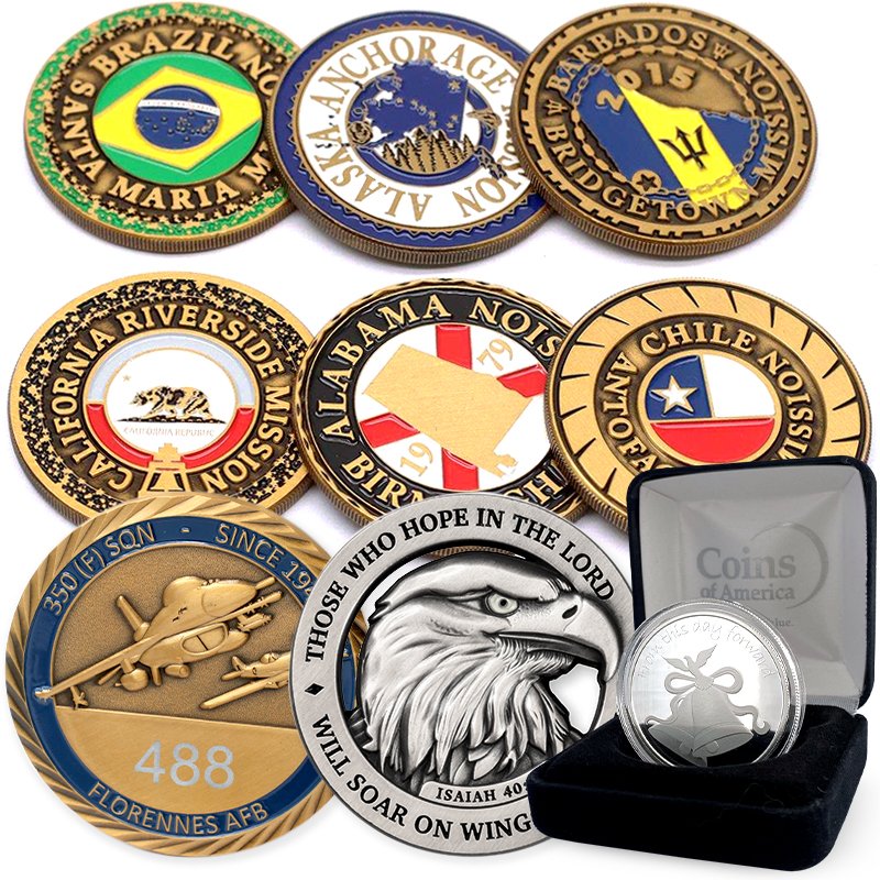 China Factory Price Custom Metal Electroplate Gold Stamp Souvenir Coin