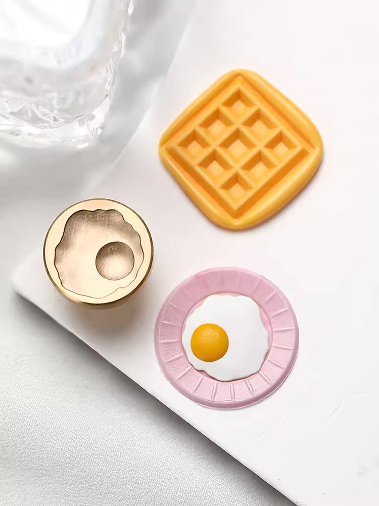 Dessert Series Wax Head Shaped Embossed Brass Stamp Head DIY Supplies Metal Head Festival Gift Manufacturer Wholesale