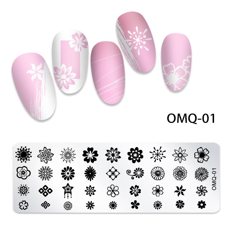 New Product Ideas Geometric Flowers Love Heart Flower Leaf Polish Printing Stencils Manicure Tools Nail Art Stamp Templates
