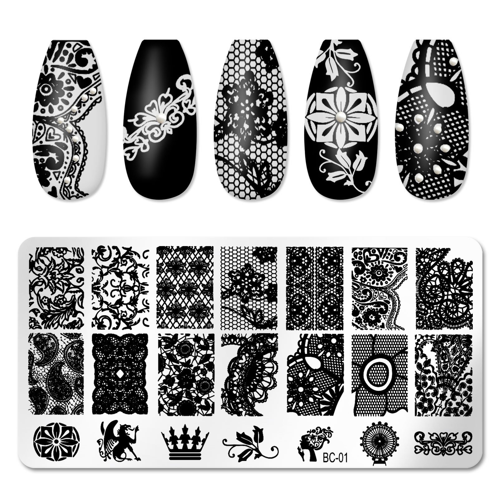 New Product Ideas Geometric Flowers Love Heart Flower Leaf Polish Printing Stencils Manicure Tools Nail Art Stamp Templates