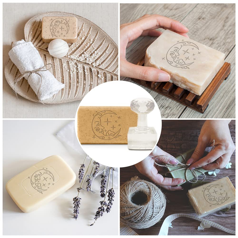 Custom logo soap stamp handmade manual acrylic stamp press block soap stamp
