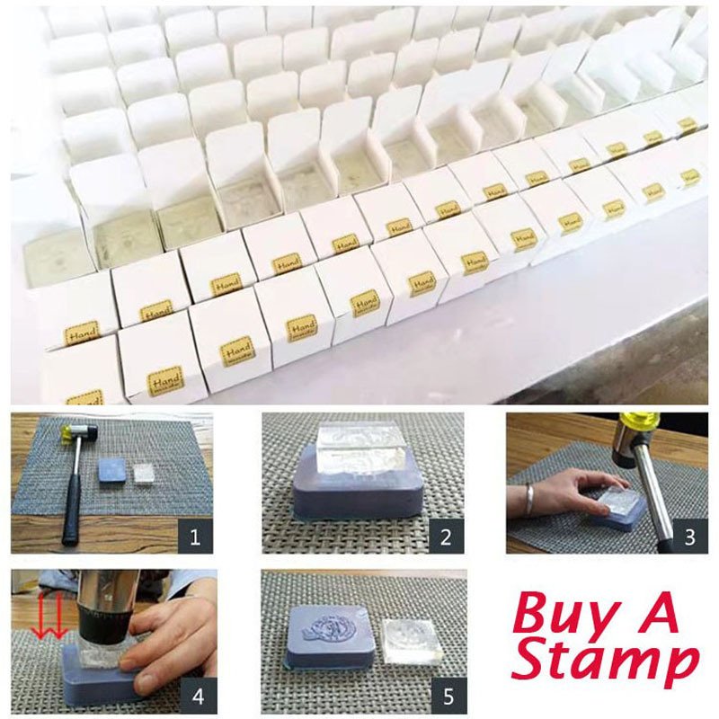 Custom logo soap stamp handmade manual acrylic stamp press block soap stamp