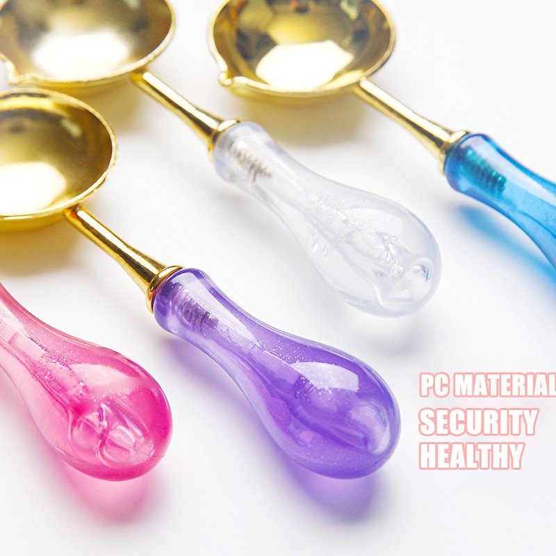 High-Temperature Resistant Copper Spoon Wax Melting Transparent Flash Lacquer Hot Stamping Tool Heated Sealing Wax Beads Tool