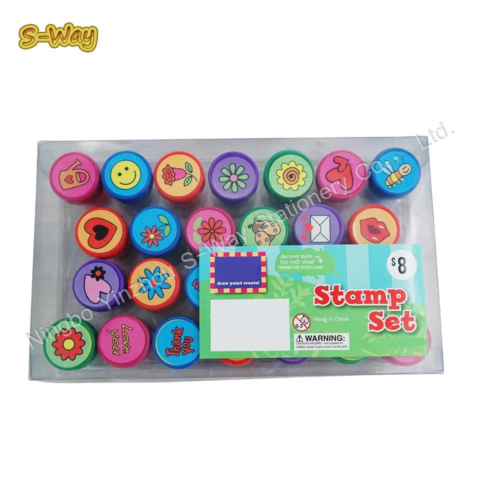 Custom Kids Plastic Stamp Set,Gift Drawing Stamp Set For Kids Playing