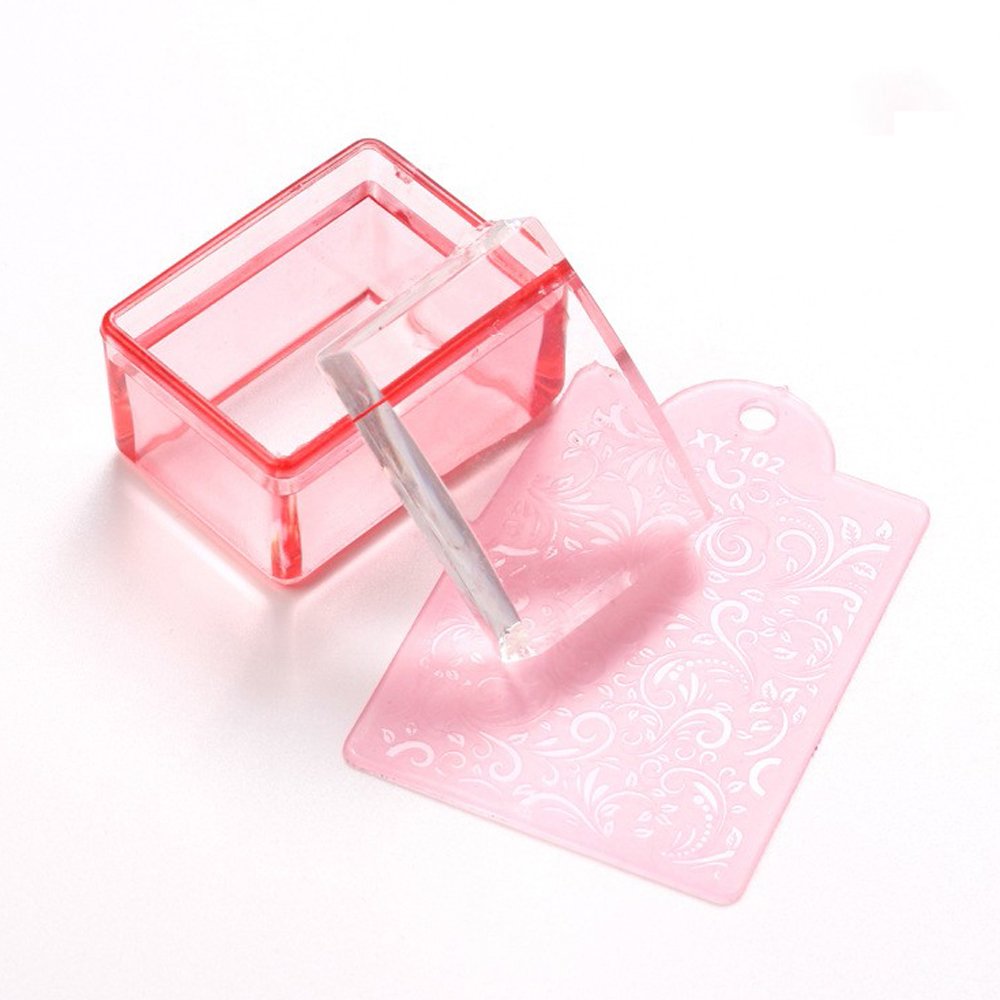 Hot Wholesale New Silicone Nail Art Stamper Scraper Transparent Nail Stamp Stamping Tools
