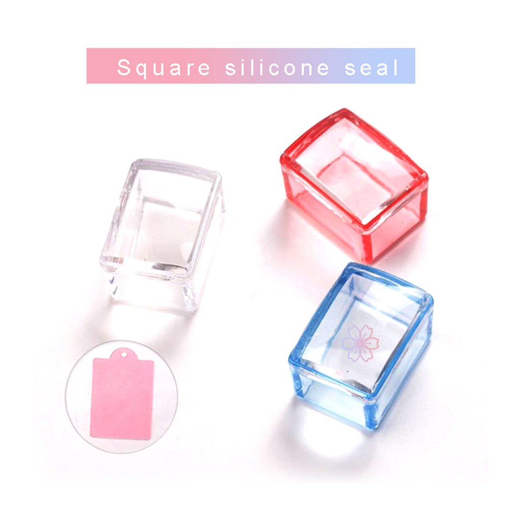 Hot Wholesale New Silicone Nail Art Stamper Scraper Transparent Nail Stamp Stamping Tools