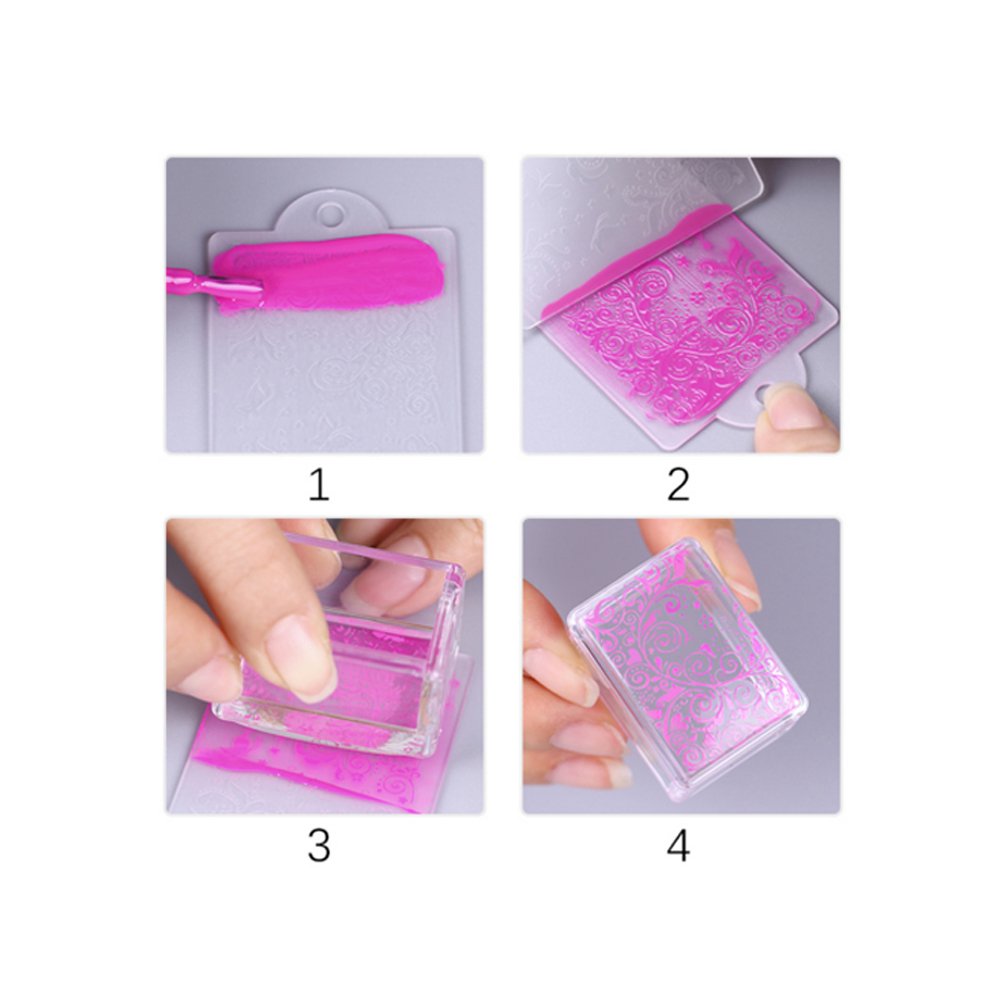 Hot Wholesale New Silicone Nail Art Stamper Scraper Transparent Nail Stamp Stamping Tools