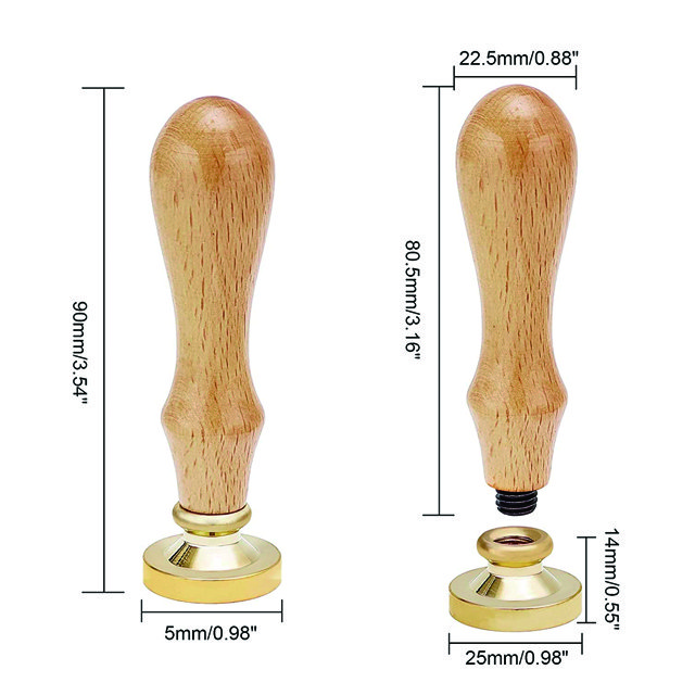 29036 Wooden handle 3D Wax seal stamp kit for decorative wedding invitations envelopes crafts