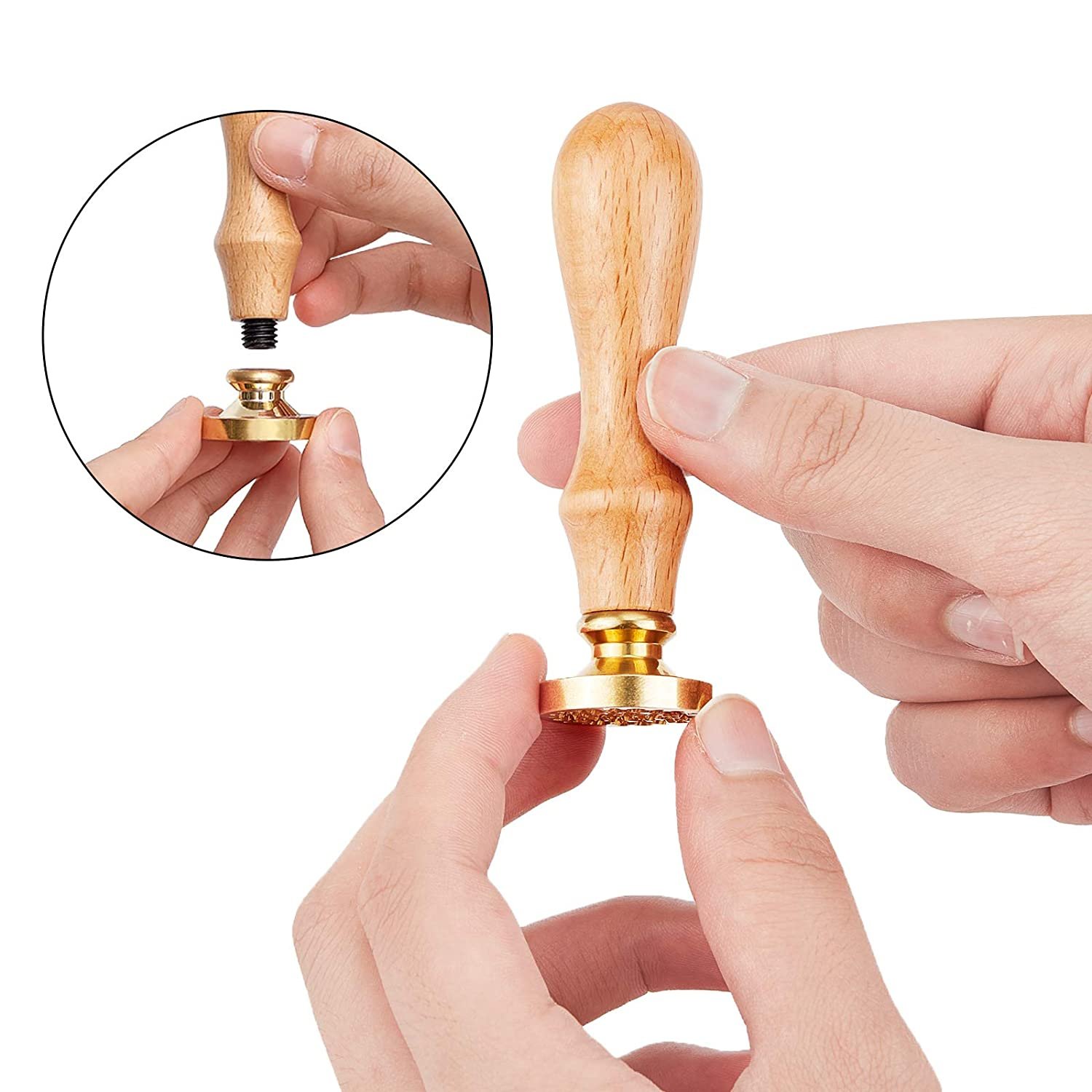 29036 Wooden handle 3D Wax seal stamp kit for decorative wedding invitations envelopes crafts
